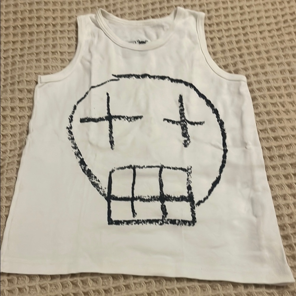 nununu unisex White Skull Graphic Tank Top